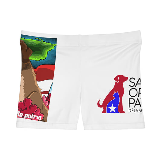 Manga - Pantalón corto para mujer - Perro y Bandera