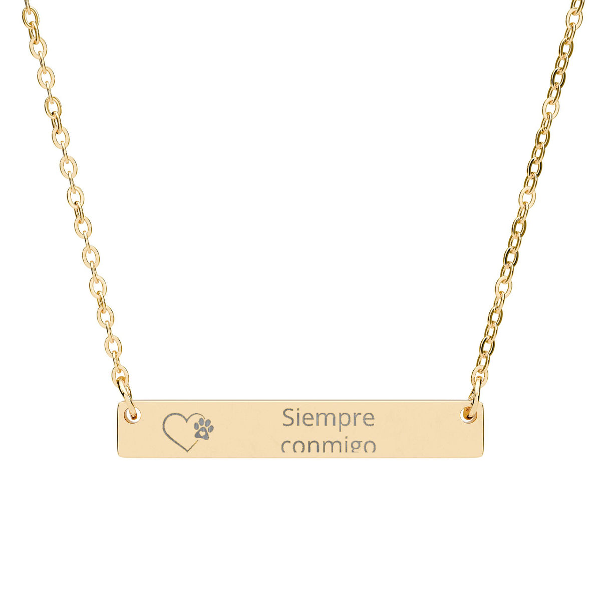 Engravable Horizontal Bar Necklace — Personalized Name/Message Pendant
