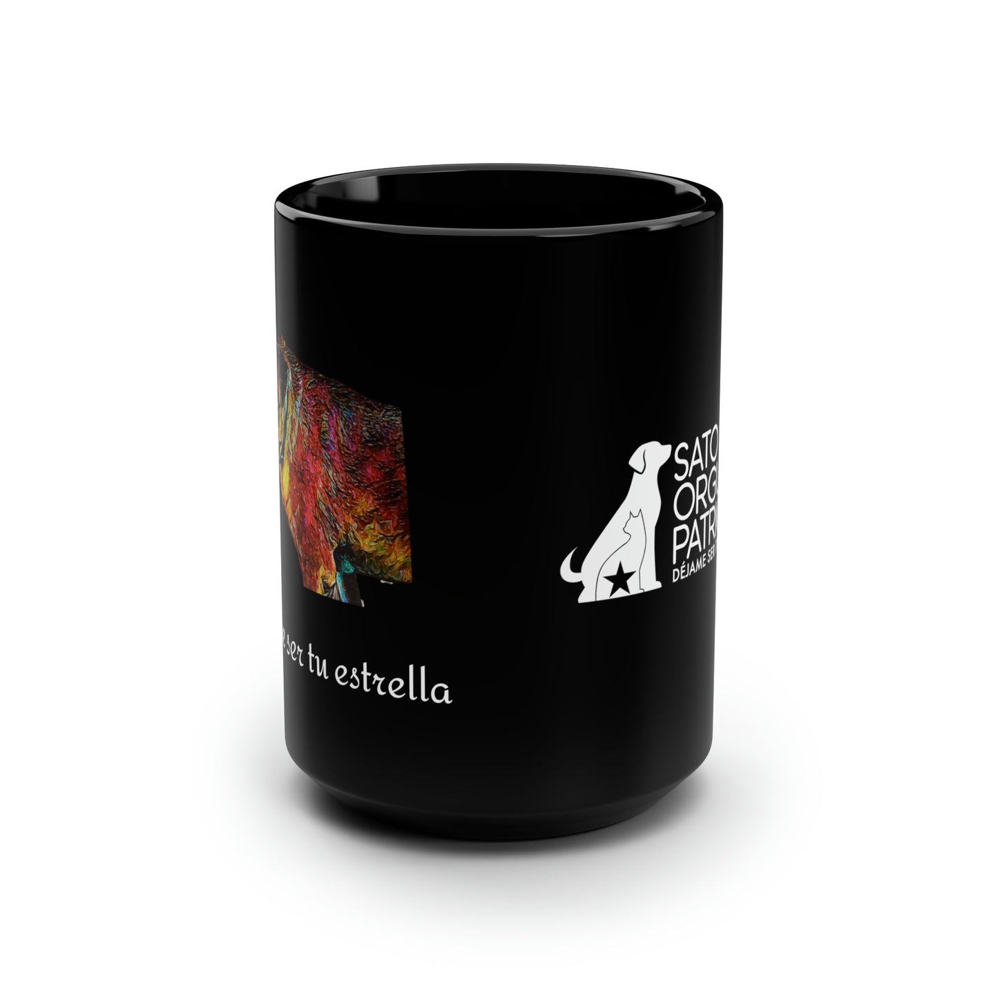 Déjame ser tu estrella - Taza negra de 15oz