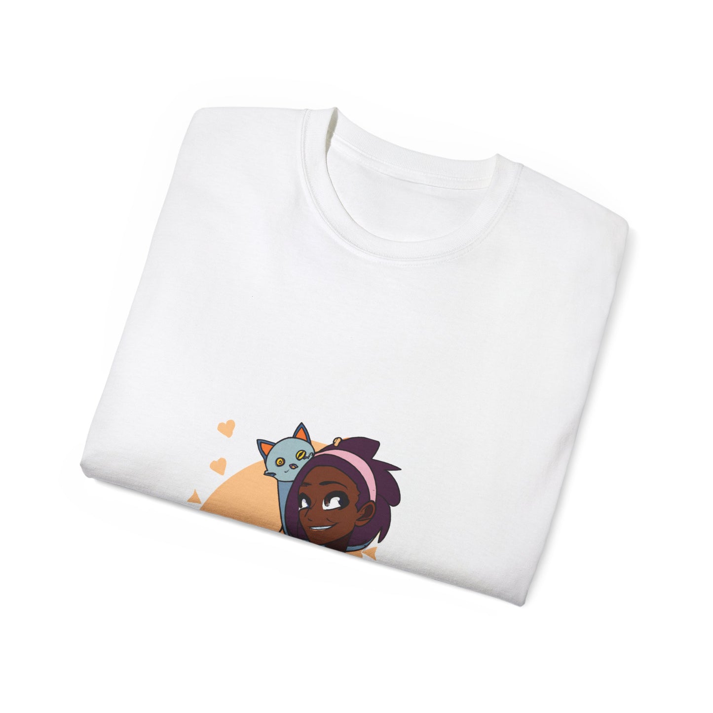 Unisex Ultra Cotton Tee Anime black mother with baby and puppy Mother's Day