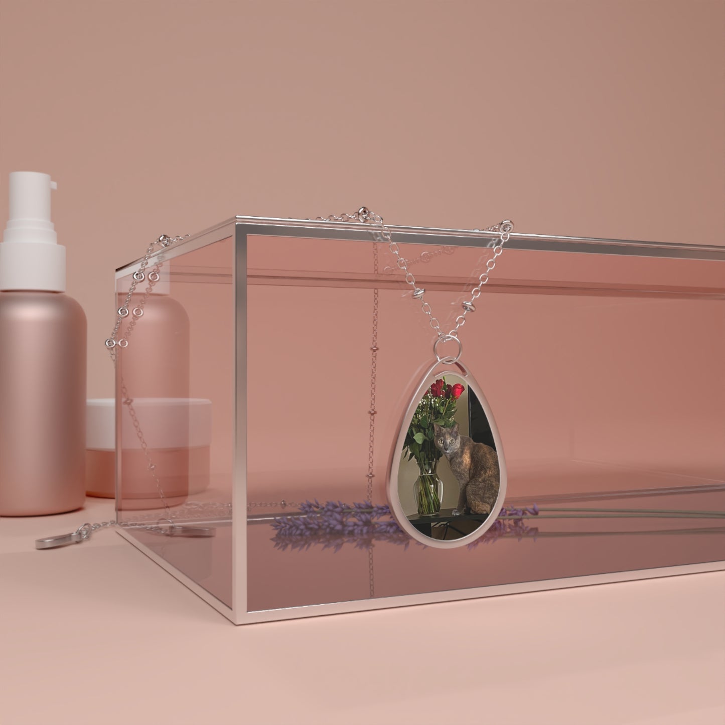 Oval Necklace Turtle shell cat