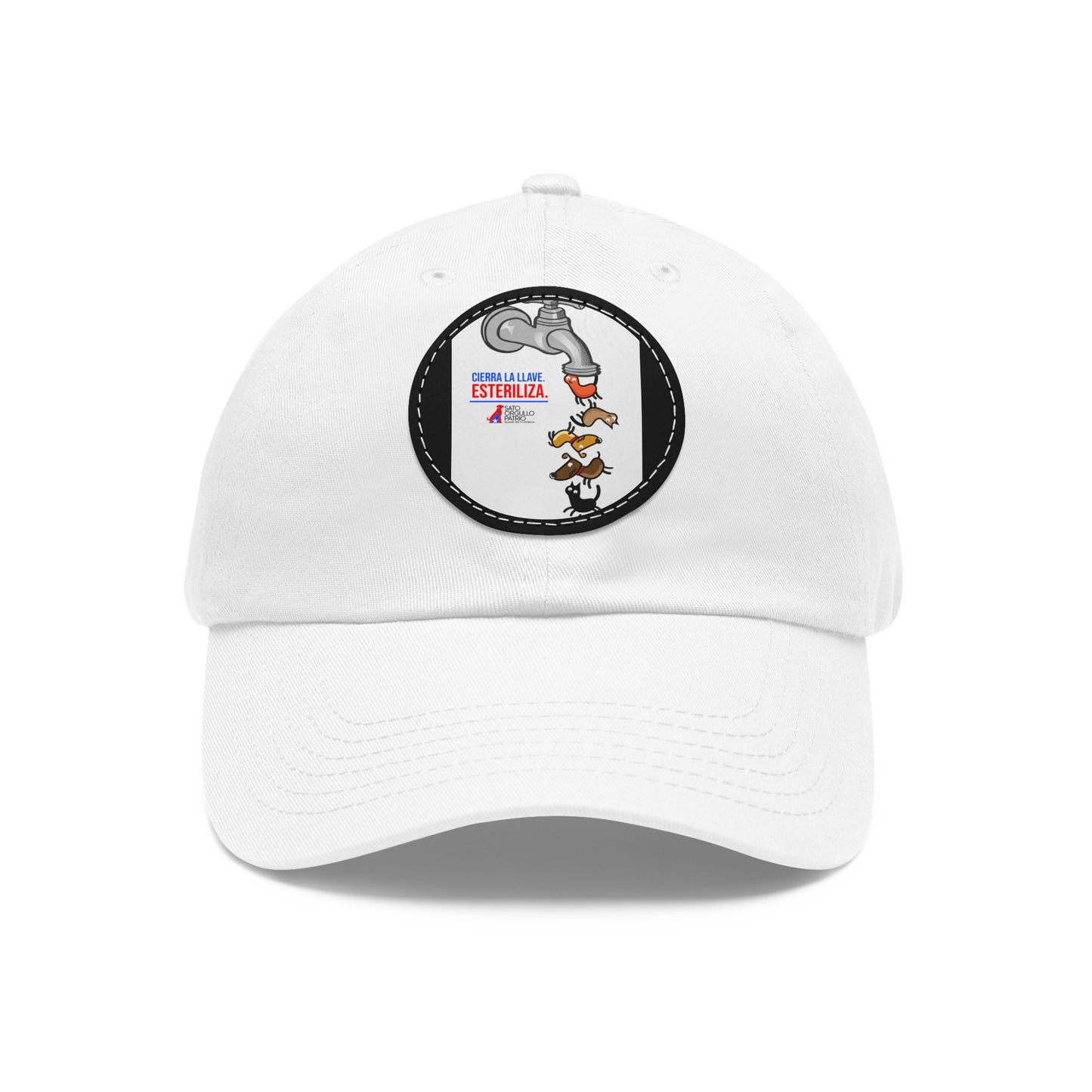 Dad Hat with Leather Patch (Round)