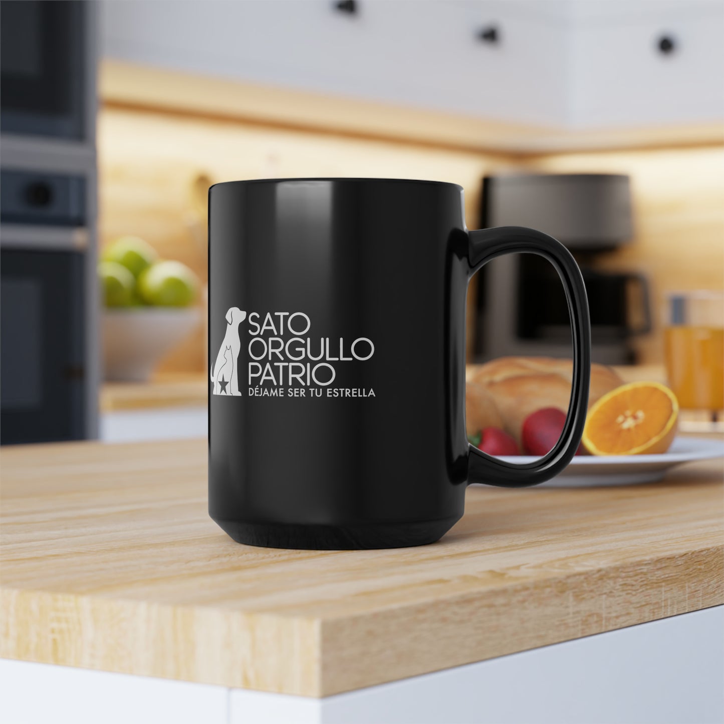 Déjame ser tu estrella - Taza negra de 15oz