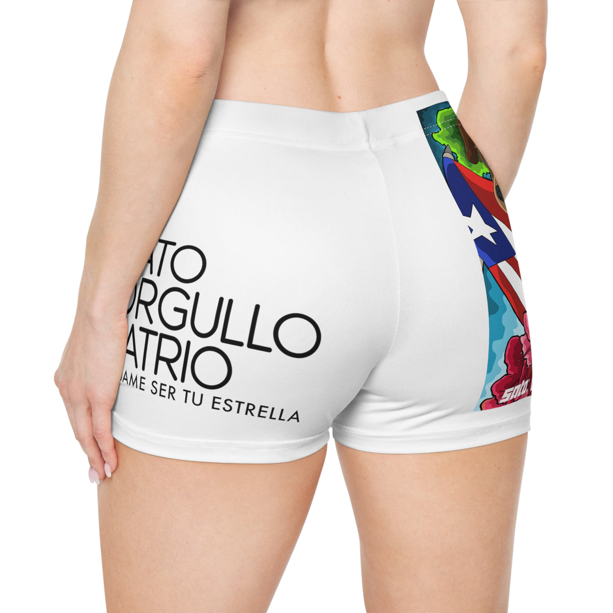 Manga - Pantalón corto para mujer - Perro y Bandera