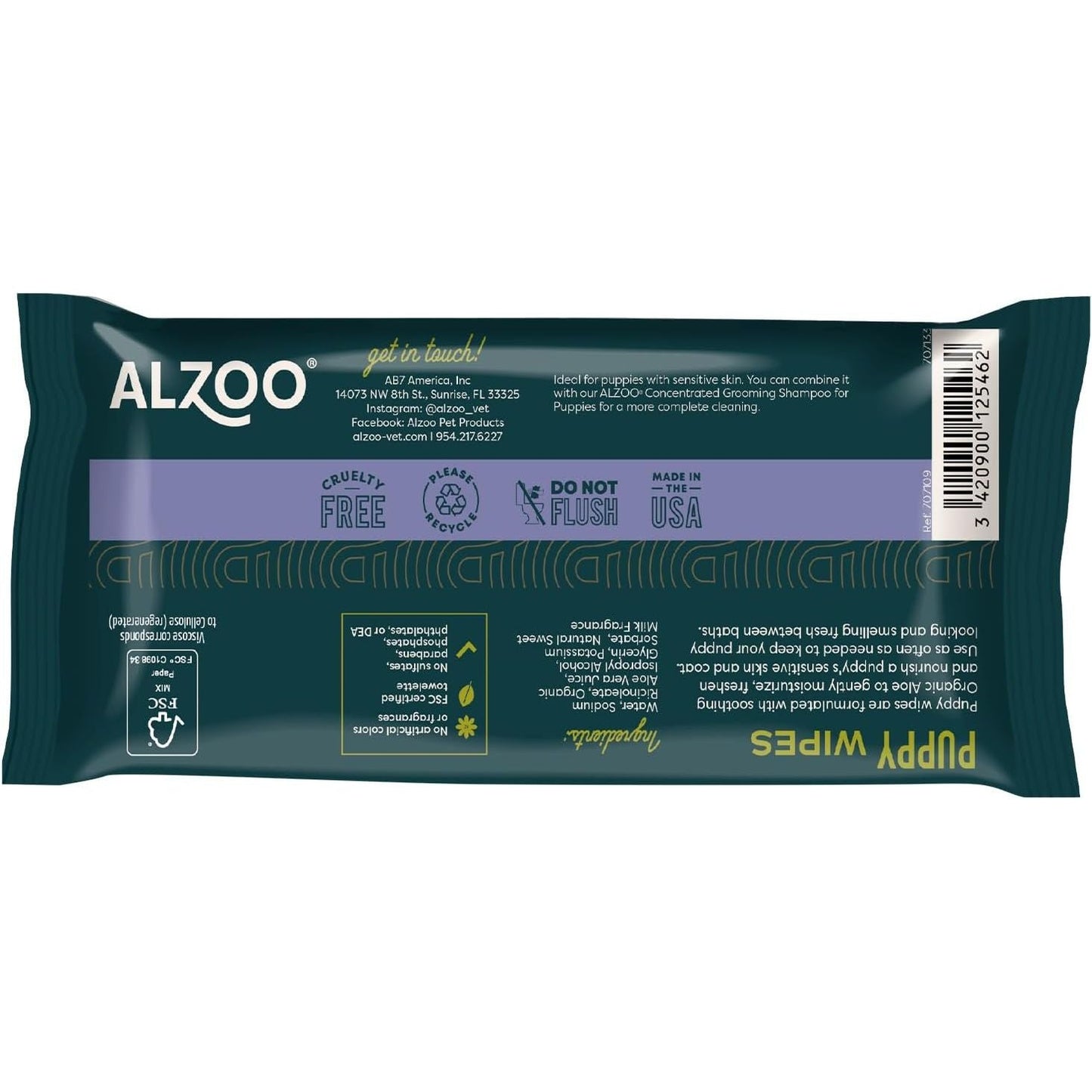 ALZOO Plant-Based Grooming Wipes for Puppies
