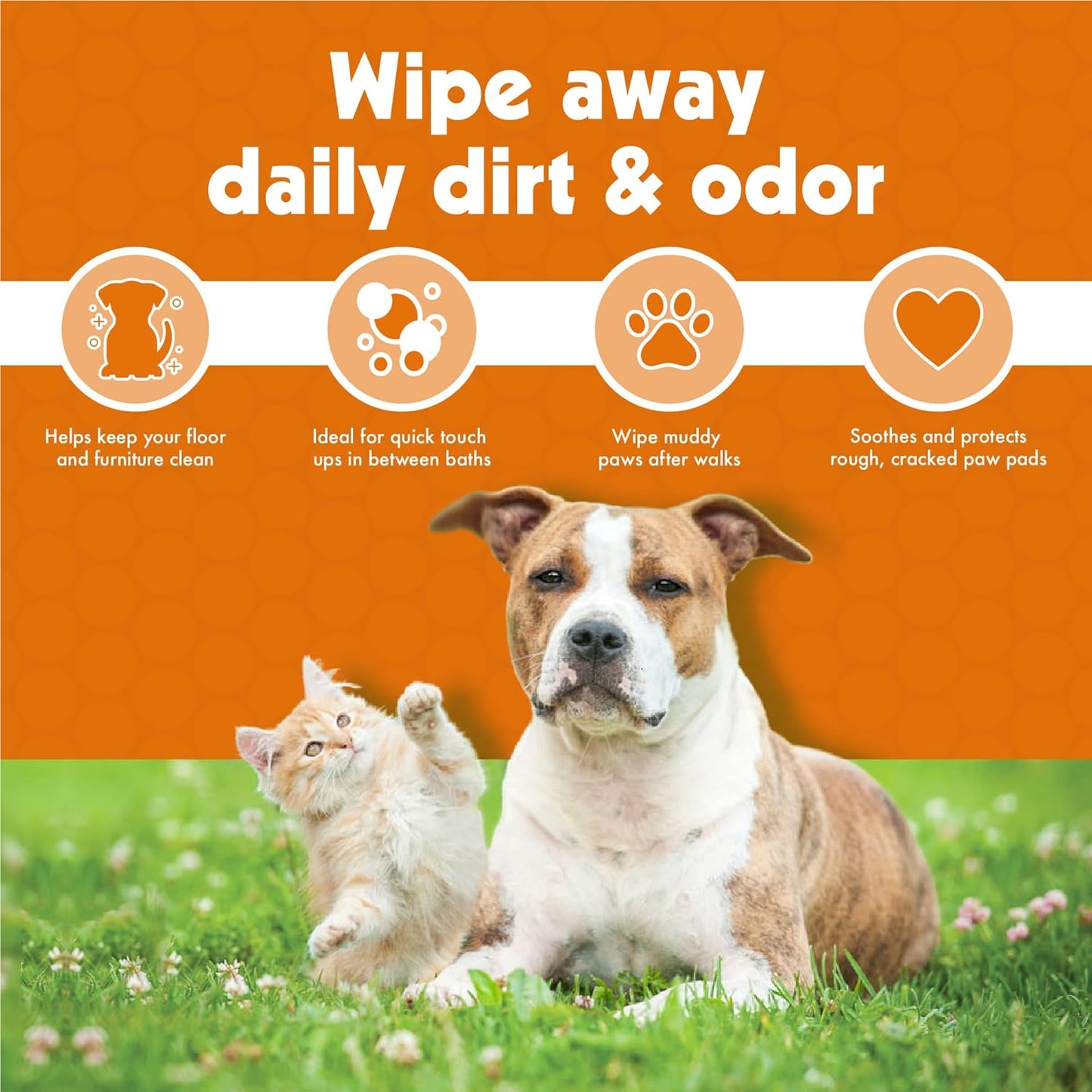 Petkin Big N' Thick Paw Wipes for Dogs & Cats — 100 ct