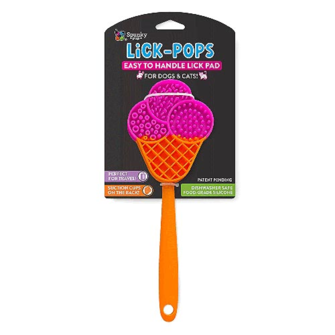 Spunky Pup Slow Feeder Lick-Pops — Handheld Lick Pad