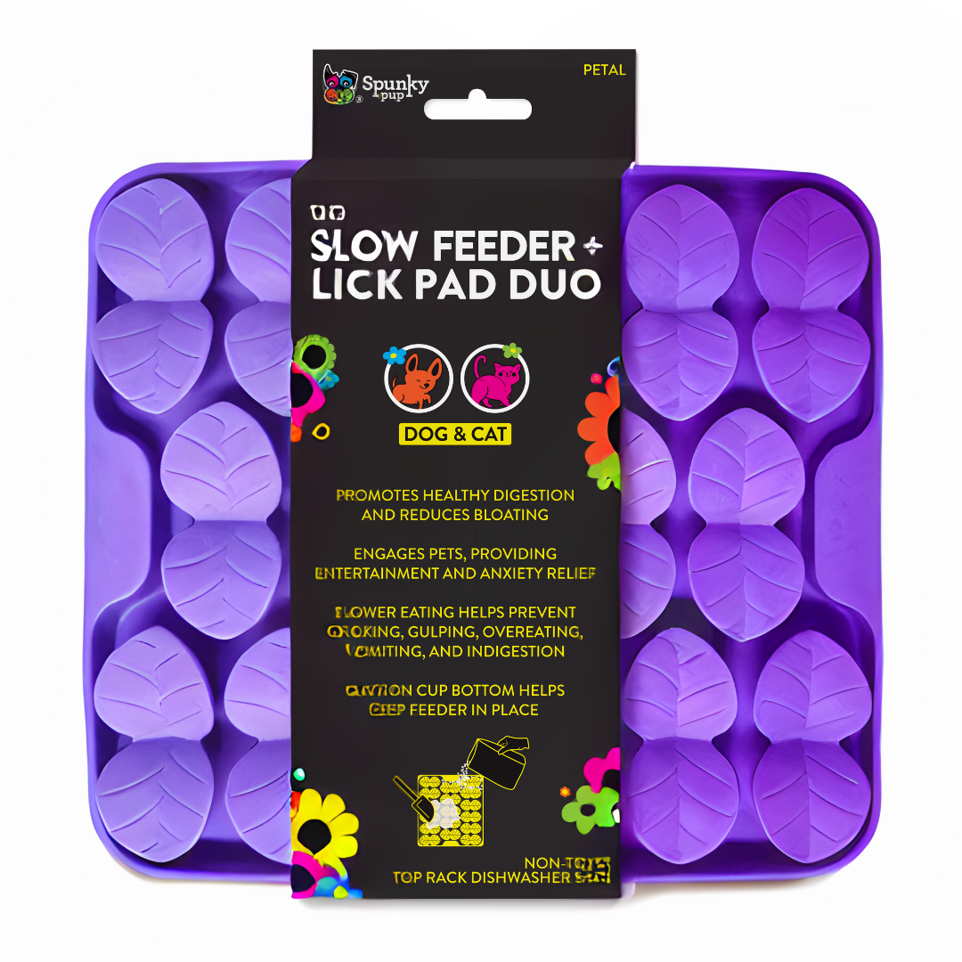 Spunky Pup Slow Feeder & Lick Pad Combo for Dogs and Cats