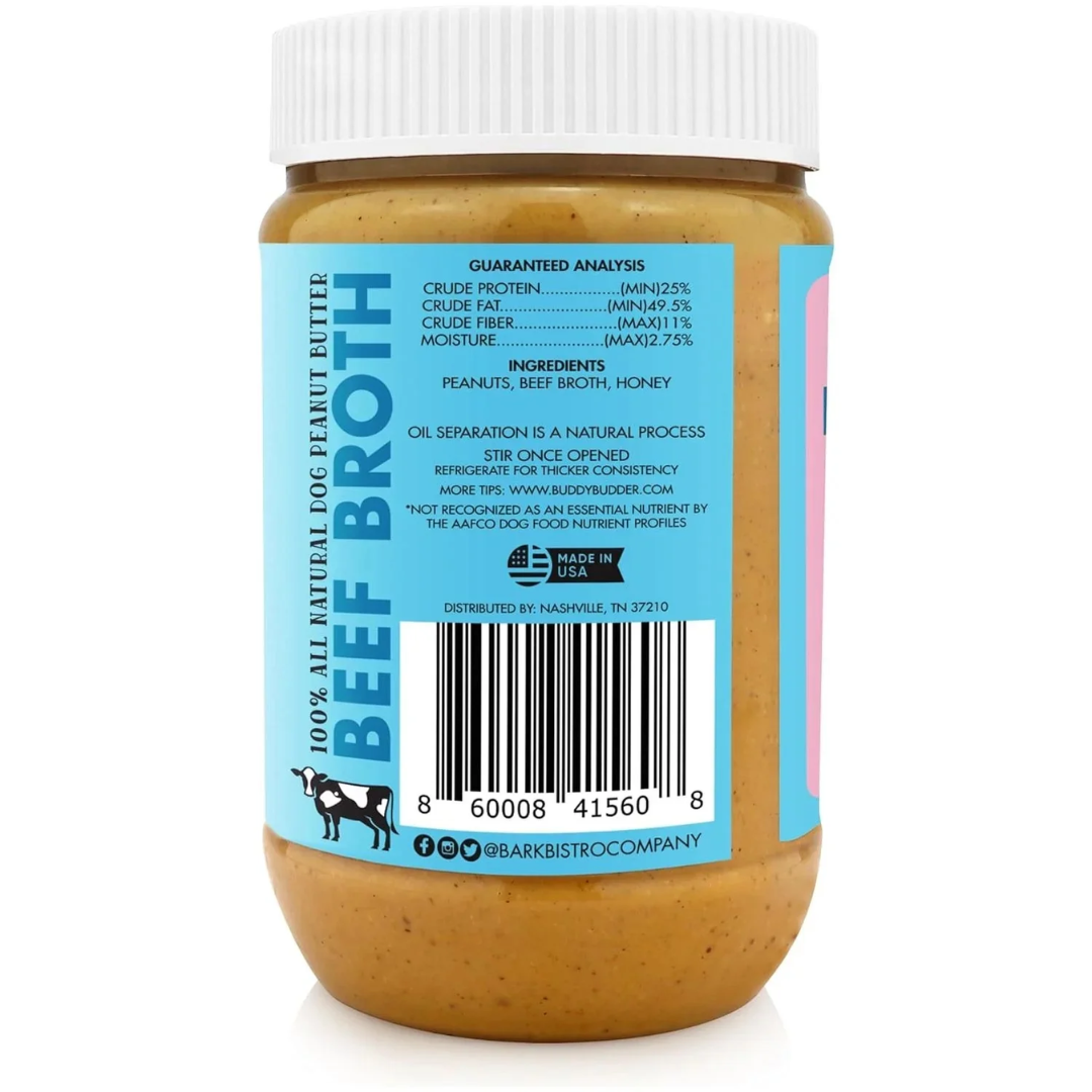 Bark Bistro Beef Broth Buddy Budder — 100% Natural Dog Peanut Butter, 17 oz