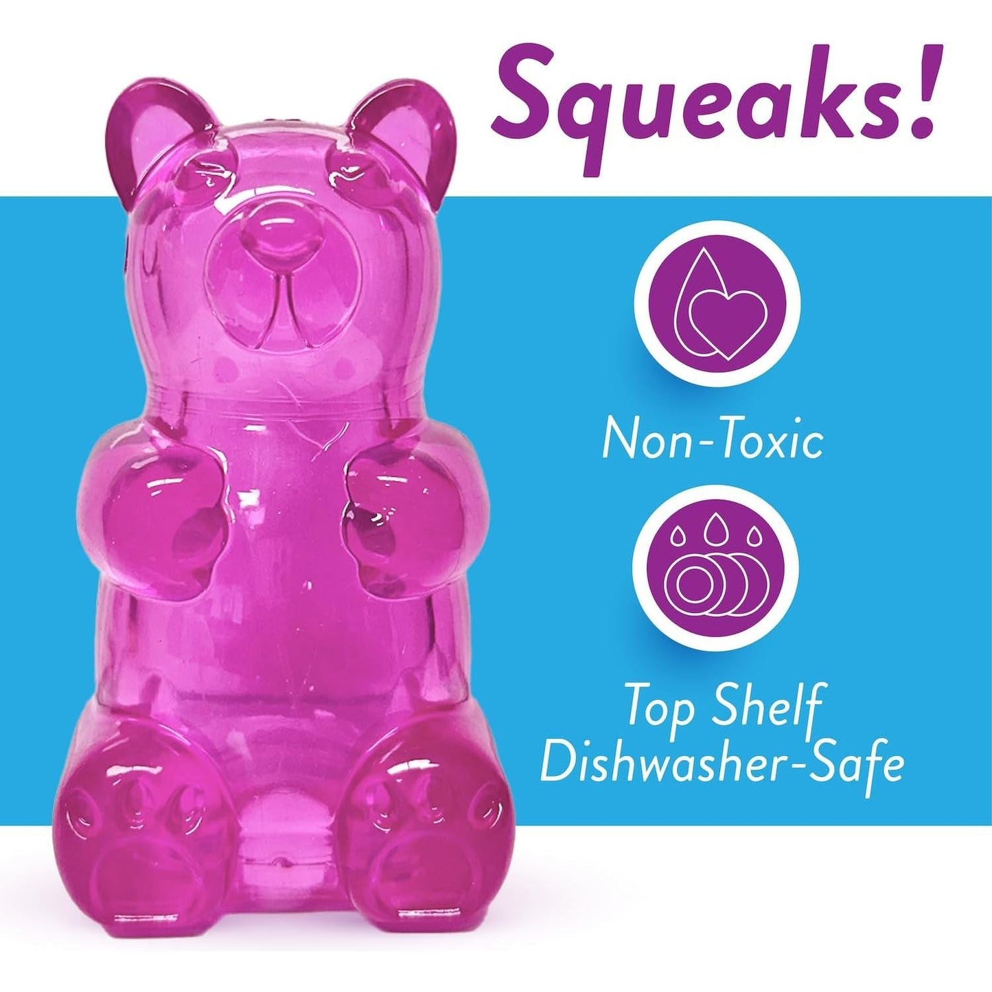 Spunky Pup Spunky Gummy Bear Interactive Squeaky Dog Toys, Medium