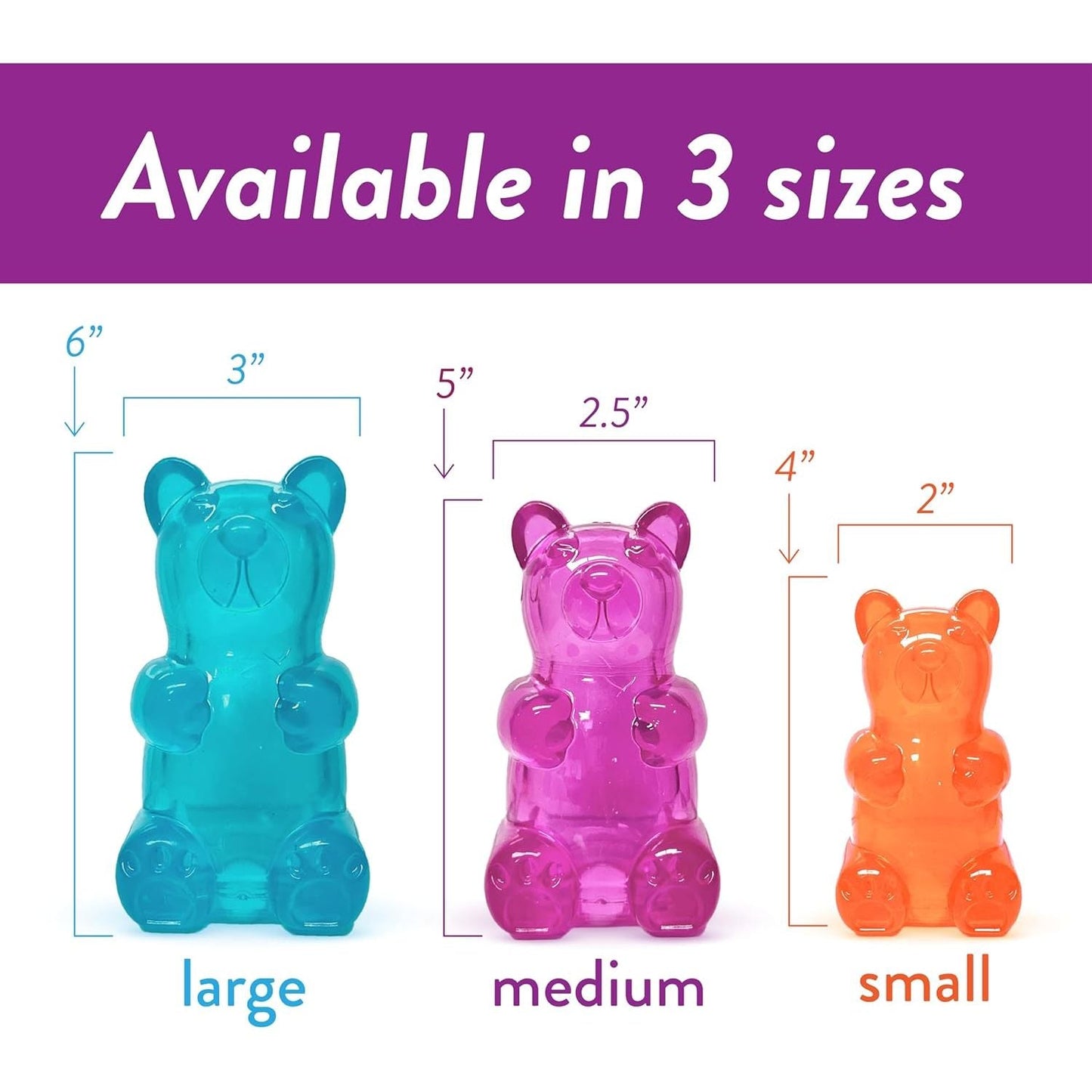 Spunky Pup Spunky Gummy Bear Interactive Squeaky Dog Toys, Medium