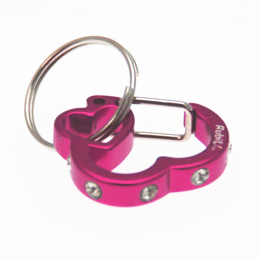Rubit! Rhinestone Small Heart Shaped Dog Tag Clip