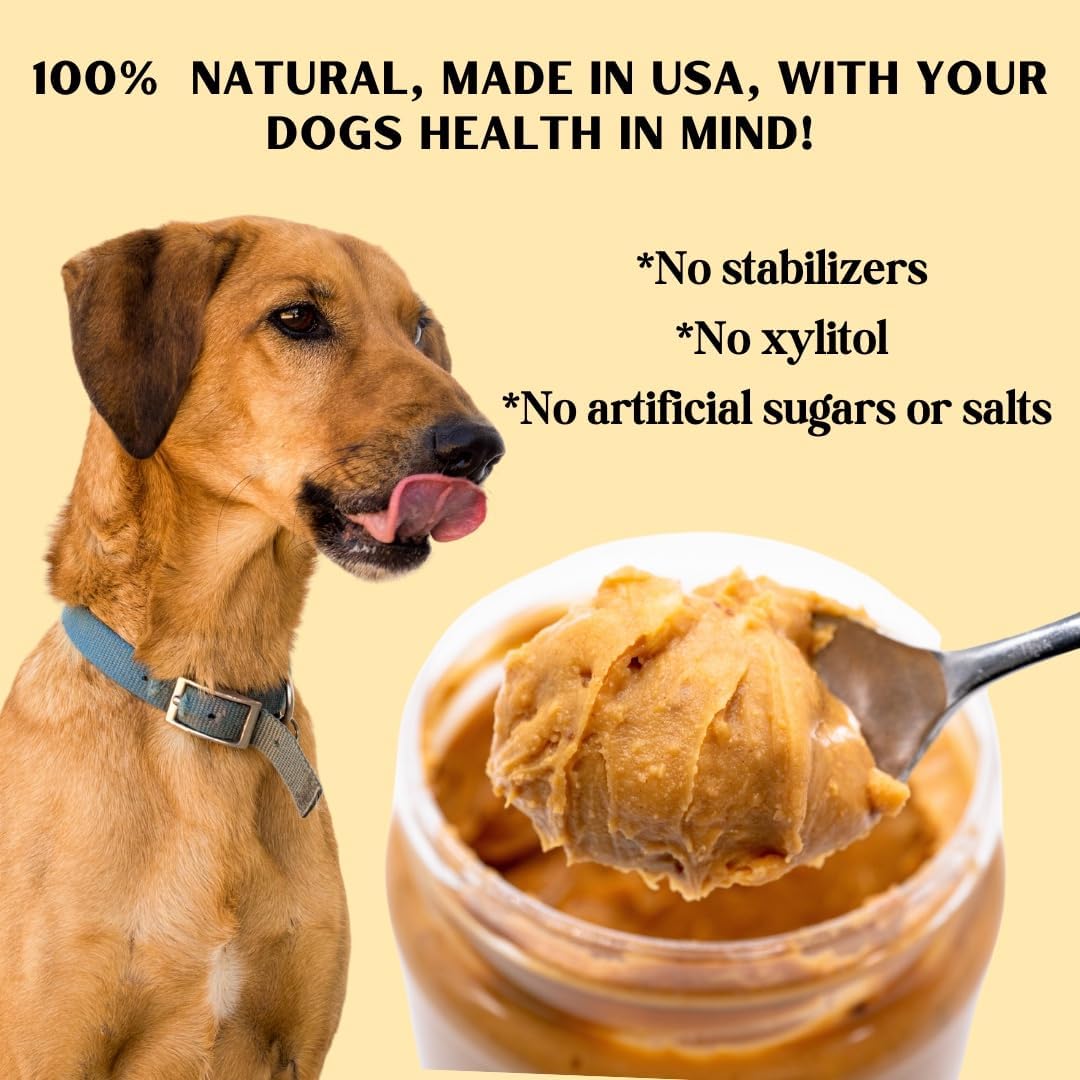 Bark Bistro Barking Banana BUDDY BUDDER - 100% Natural Dog Peanut Butter, Made in USA 17oz jar