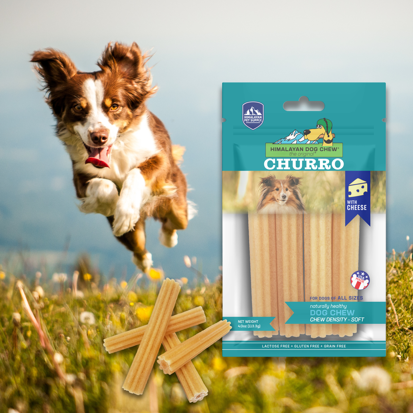 Himalayan Corporation yakySNACK 4 Oz yakyCHURRO Cheese Dog Chews