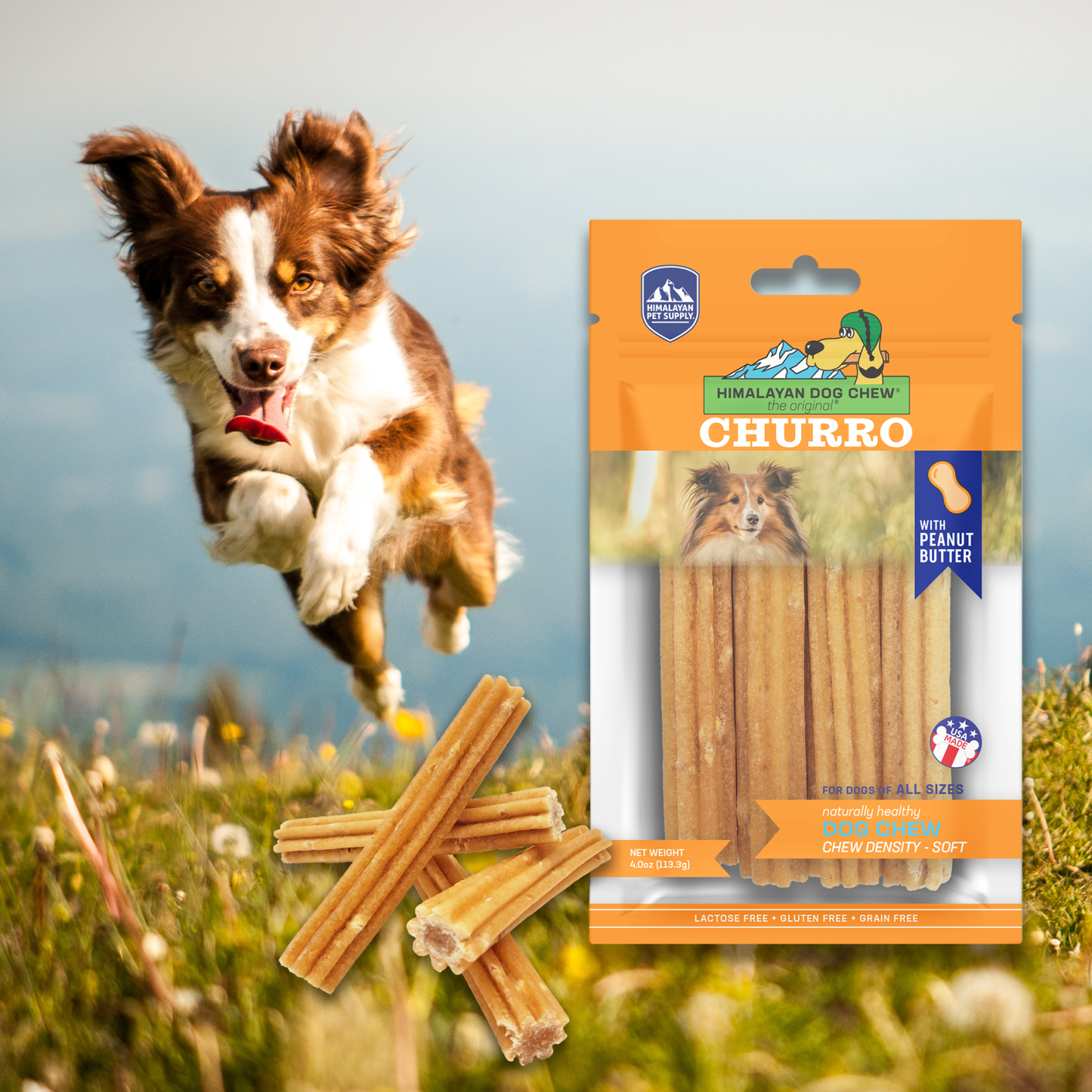 Himalayan Pet Supply yaky Churro Himalaya| Real Peanut Butter Flavor
