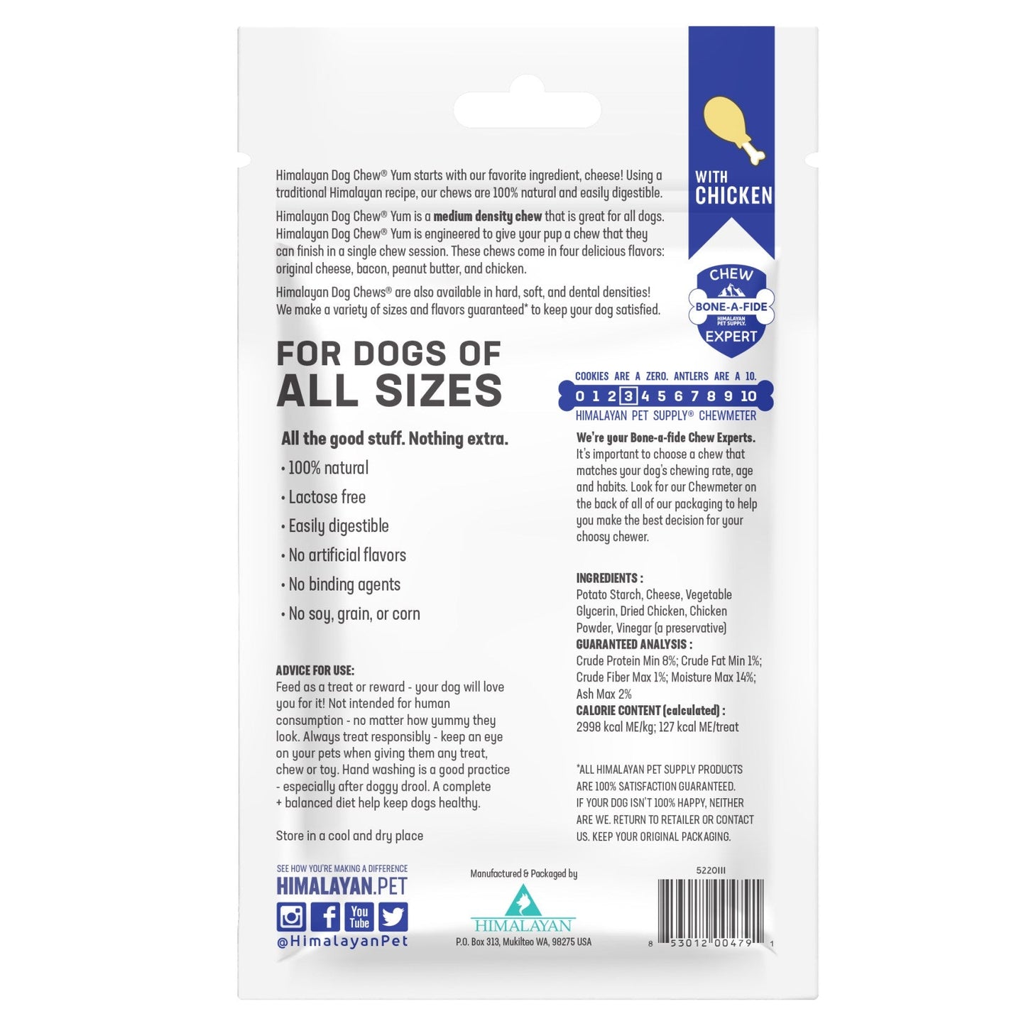 Himalayan Yaky Snacks yakyYum Himalayan Chicken Flavor