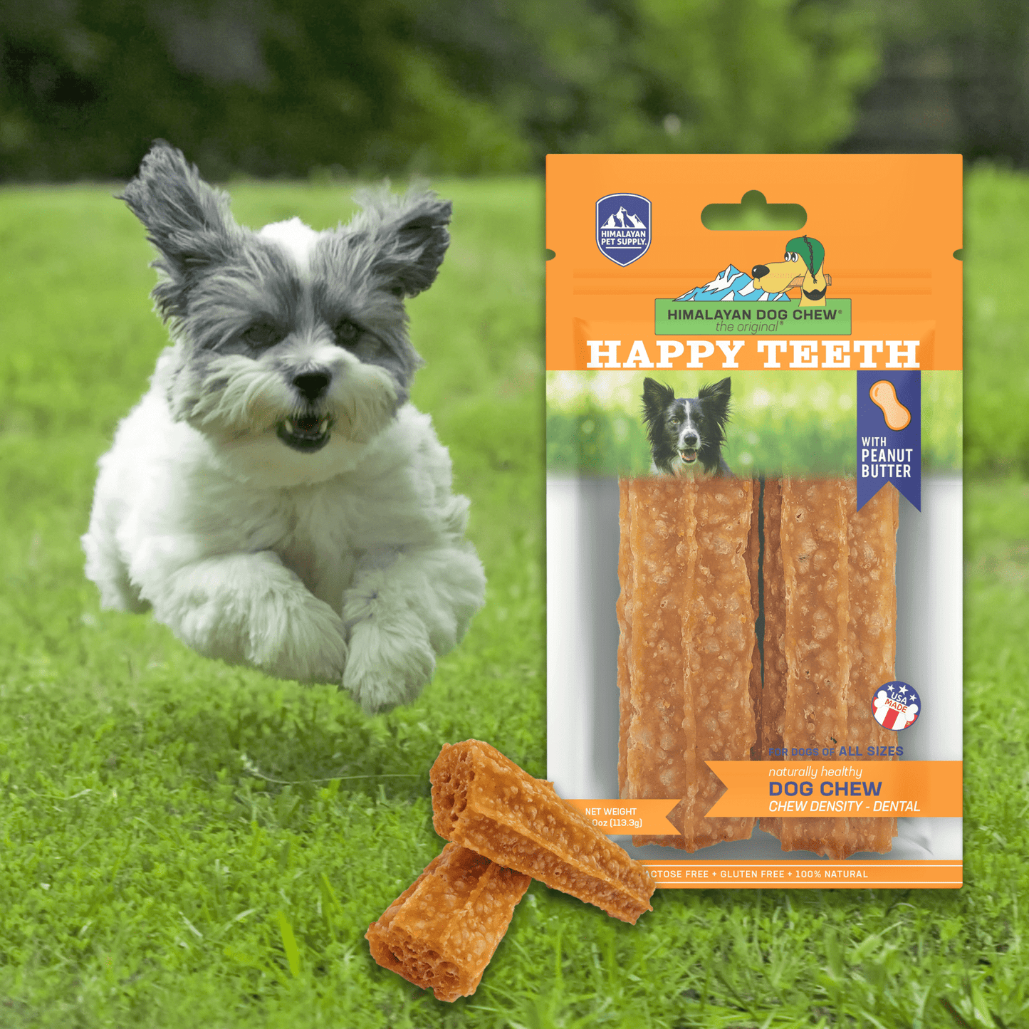 Himalayan Happy Teeth Natural Cheese Dog Chews | Peanut Butter Flavor