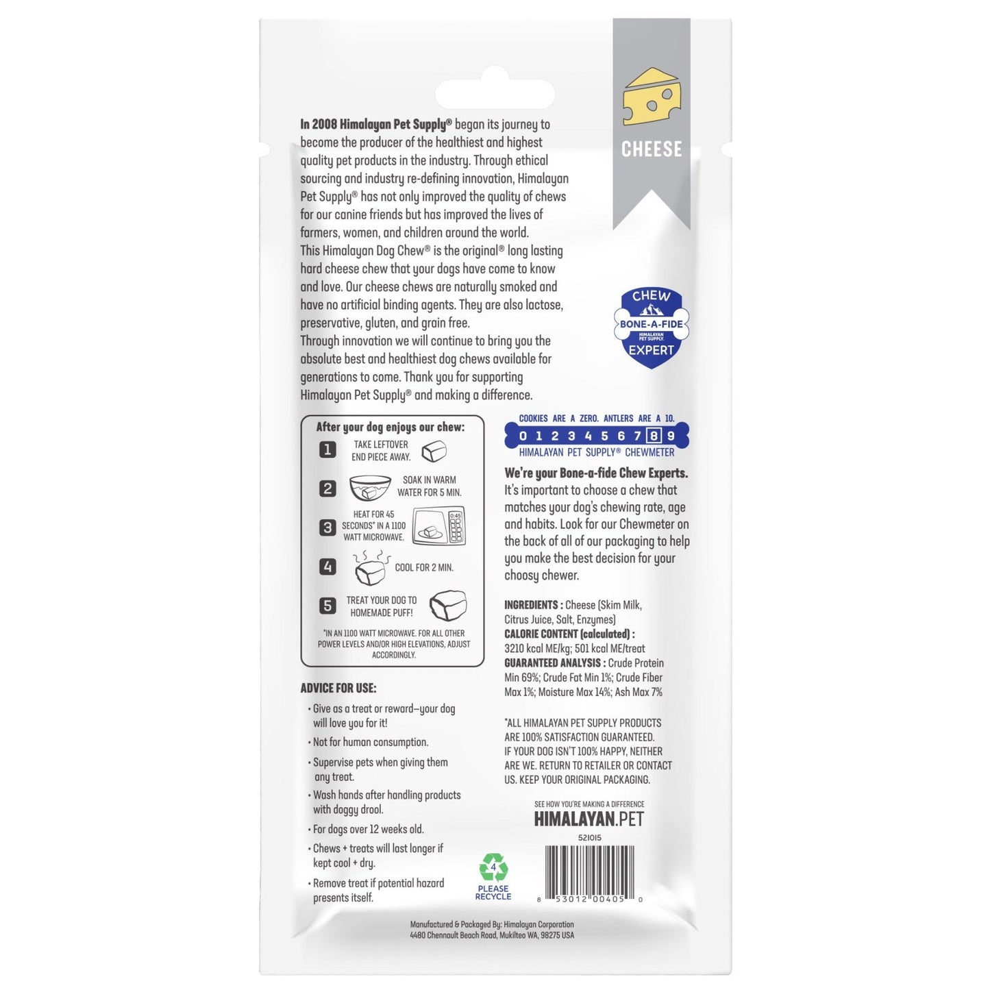 Himalayan Pet Supply Cheese Chews Xlarge for Dogs 55 Lbs & Larger