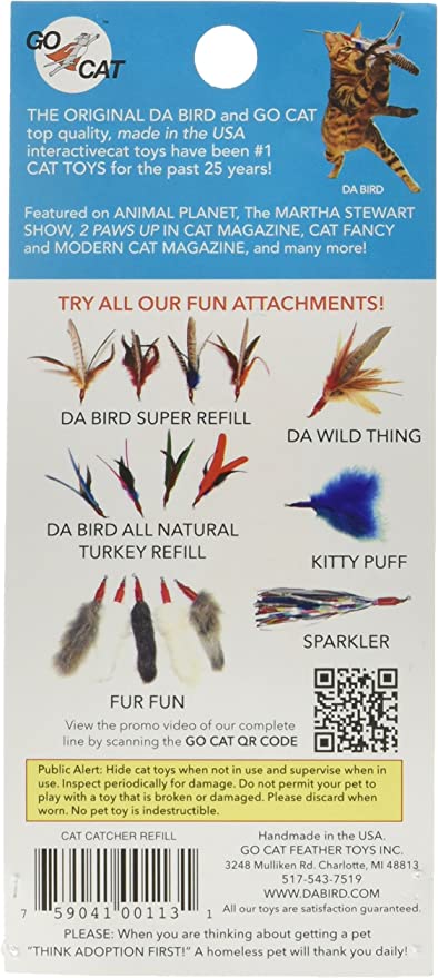 Go Cat Da Bird Cat Toy Refill Accessories, Cat Catcher