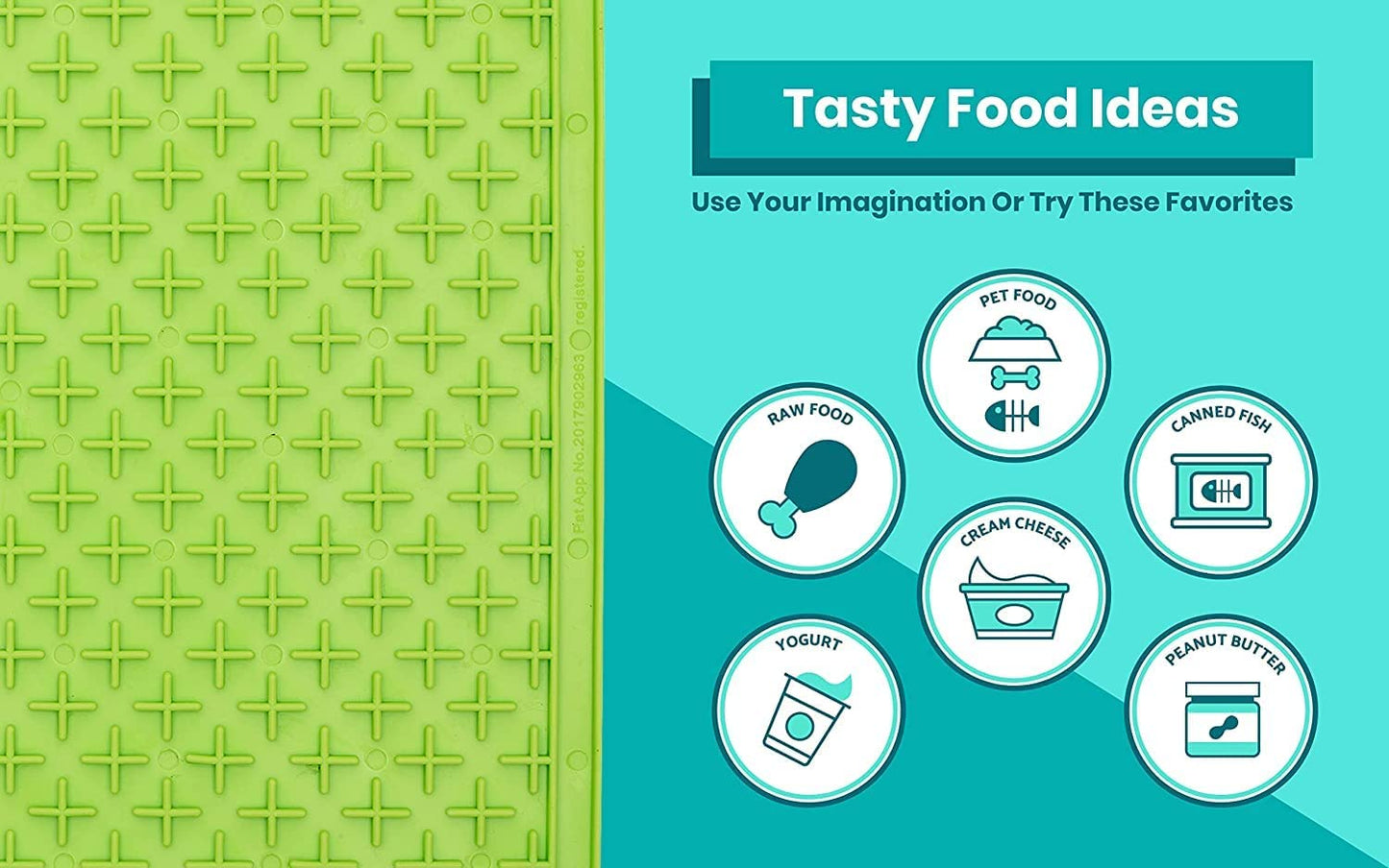 LickiMat Buddy X Large Breed Dog Lick Mat Turquoise