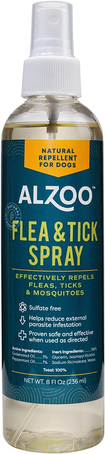 ALZOO Flea & Tick Repellent Spray for Dogs 8 oz.