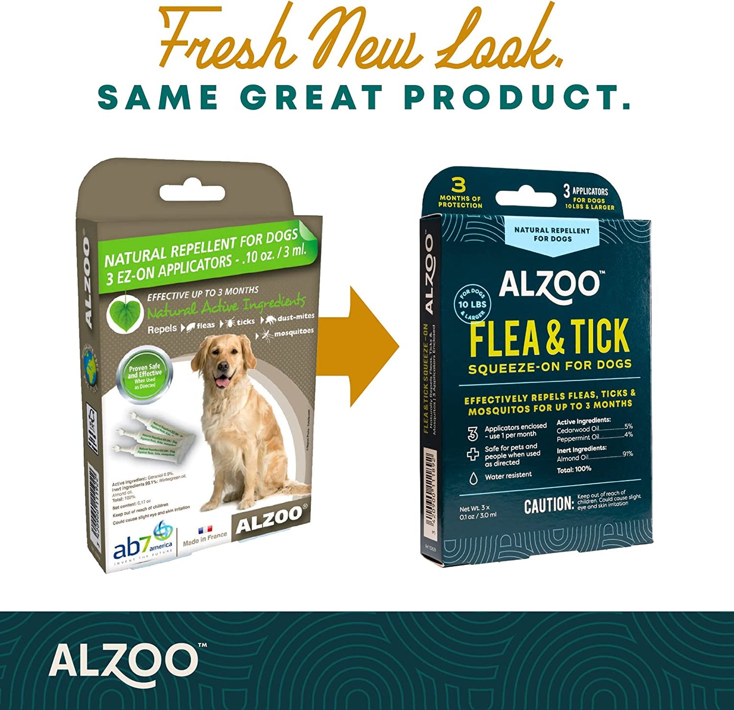 ALZOO Flea & Tick Repellent Squeeze-On for Dogs - Pack of 3
