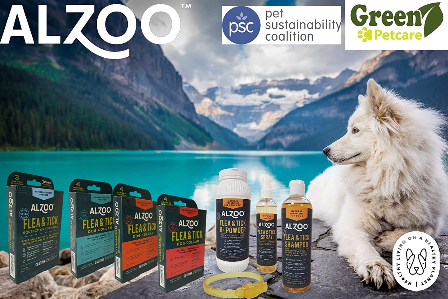 ALZOO Flea & Tick Dog Collar with Natural Diffusing Active Ingredients