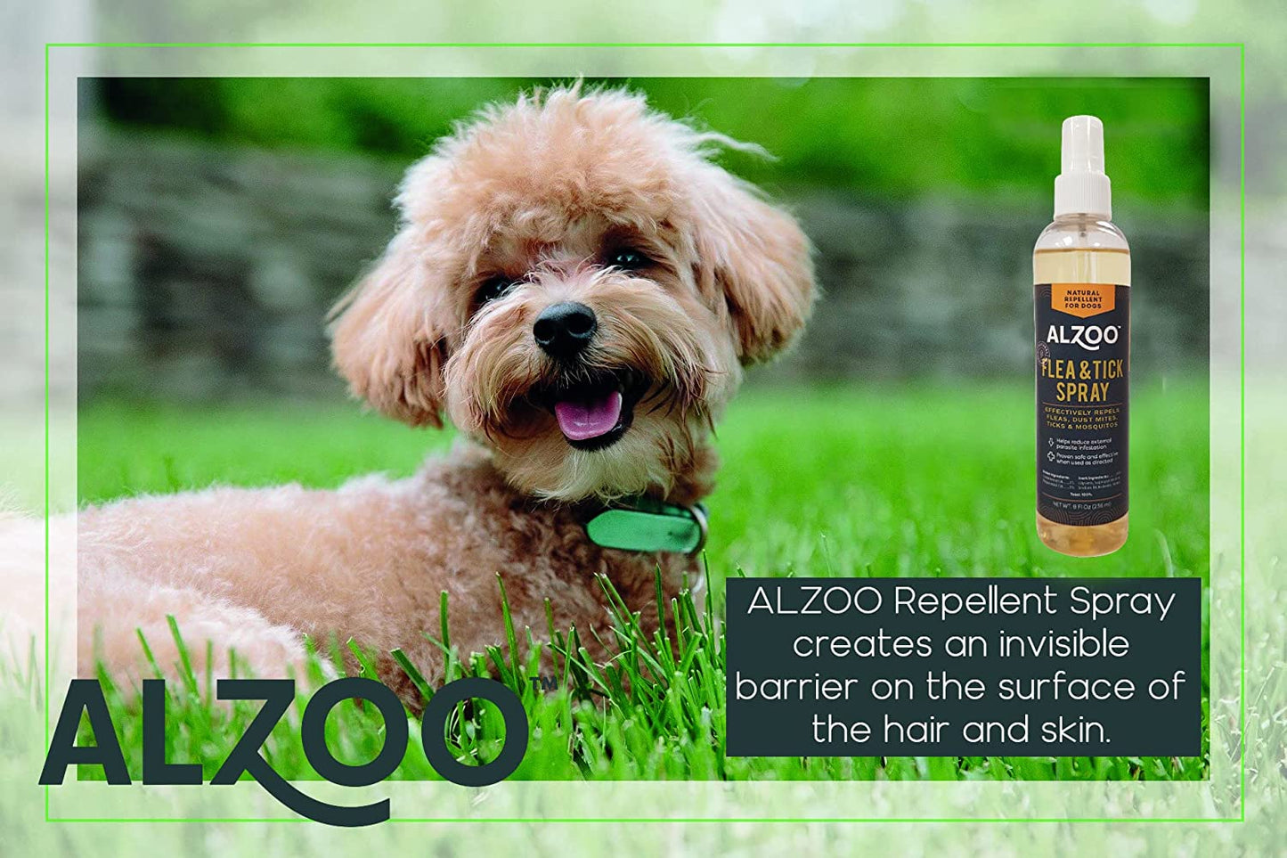 ALZOO Flea & Tick Repellent Spray for Dogs 8 oz.