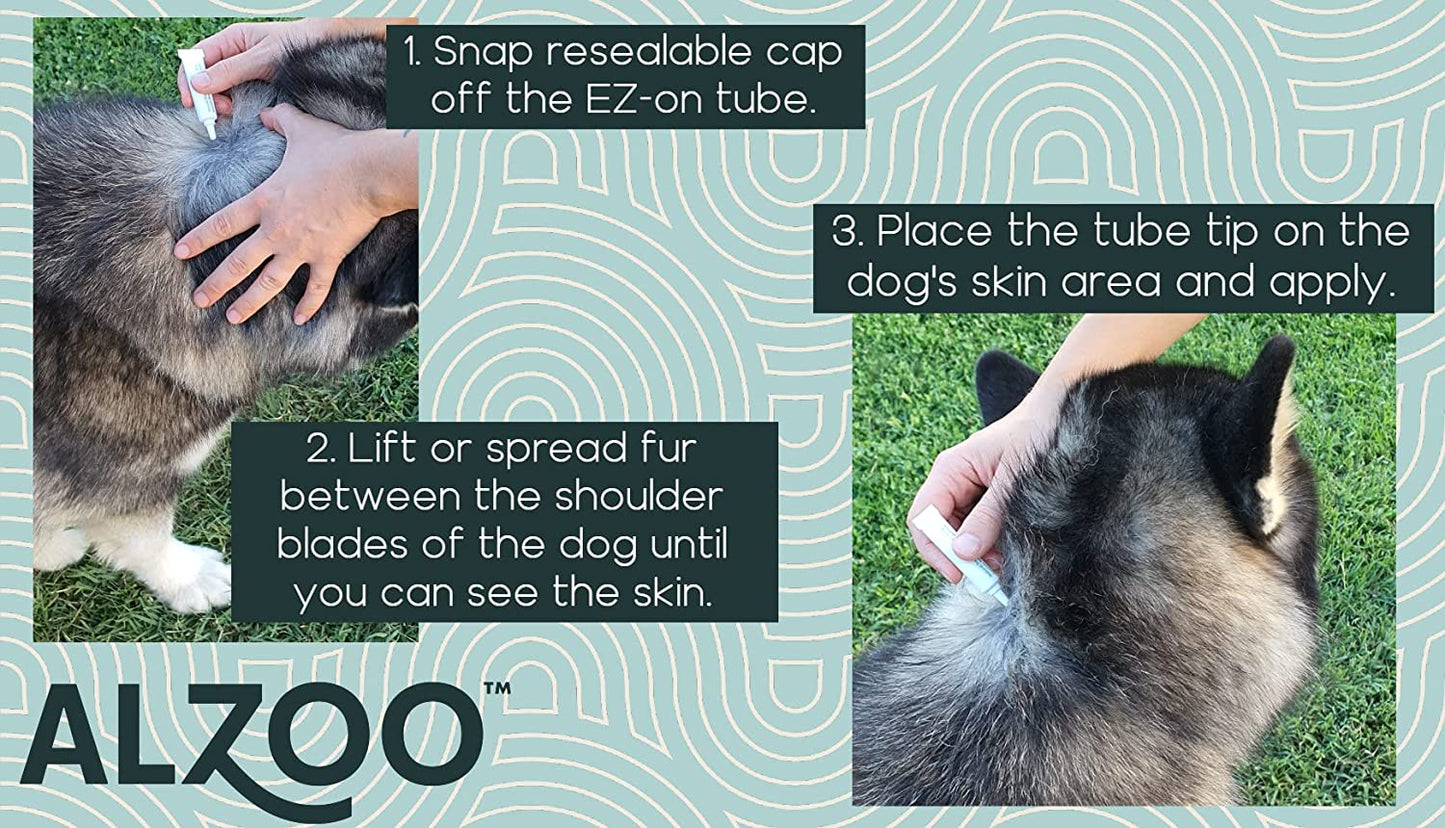 ALZOO Flea & Tick Repellent Squeeze-On for Dogs - Pack of 3