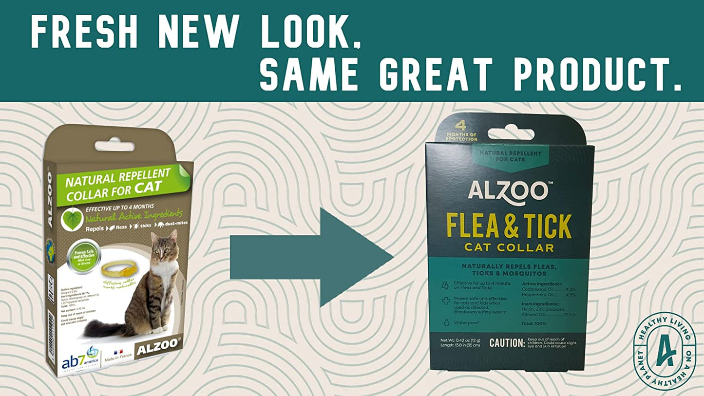 ALZOO Natural Flea & Tick Collar for Cats