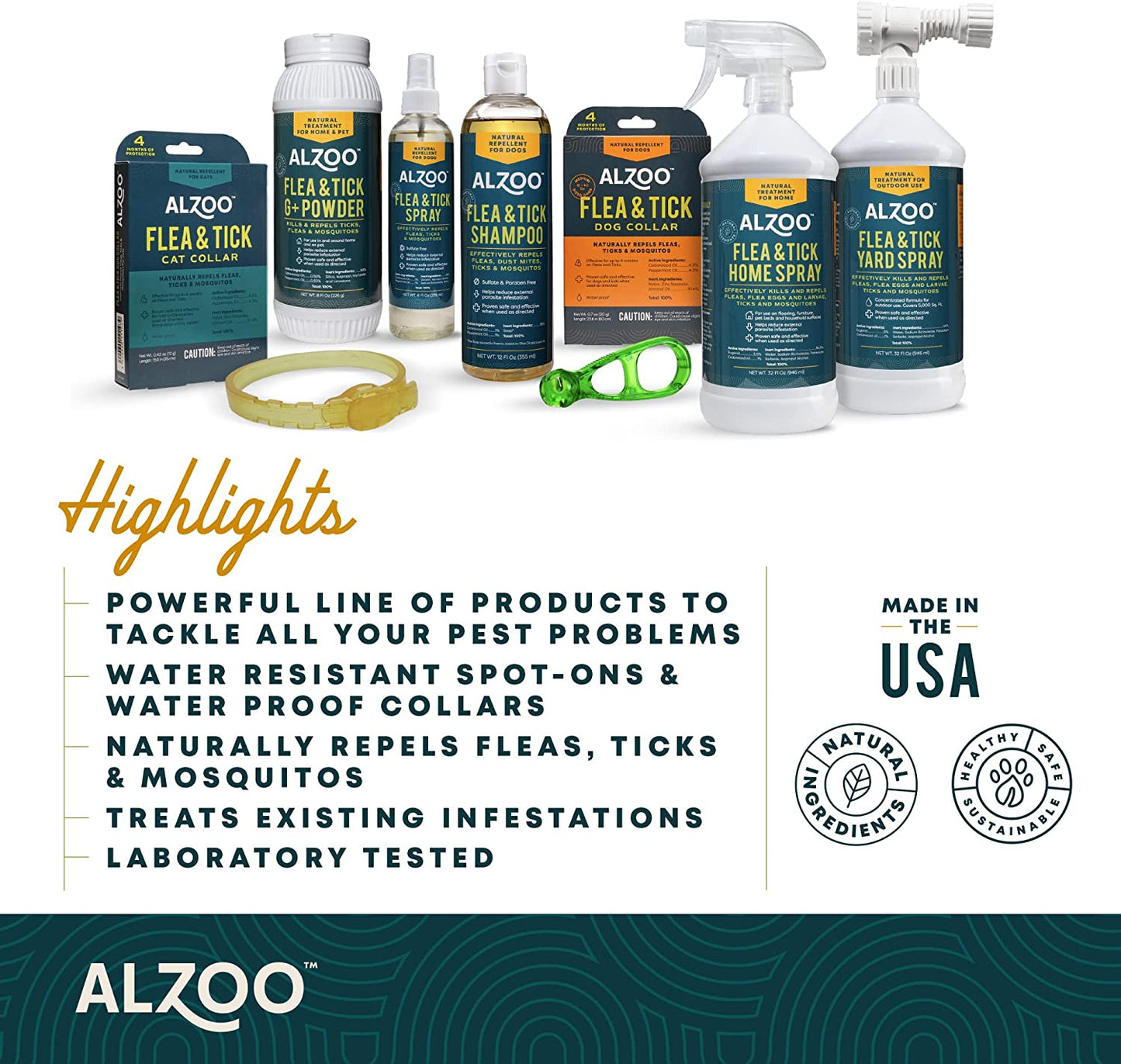ALZOO Natural Flea & Tick Collar for Cats