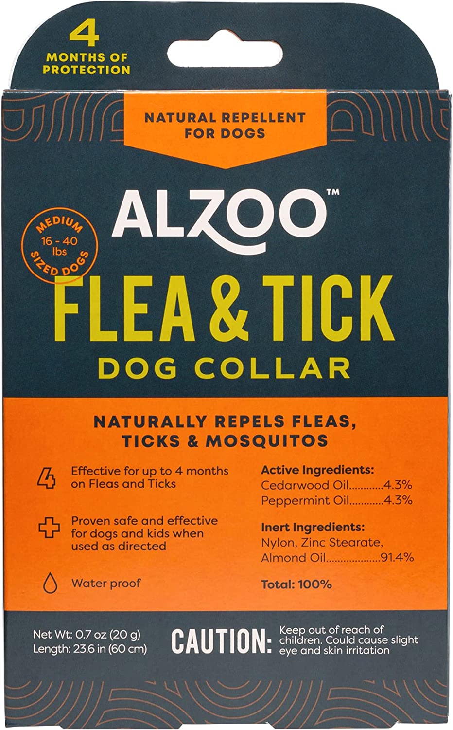 ALZOO Flea & Tick Dog Collar with Natural Diffusing Active Ingredients