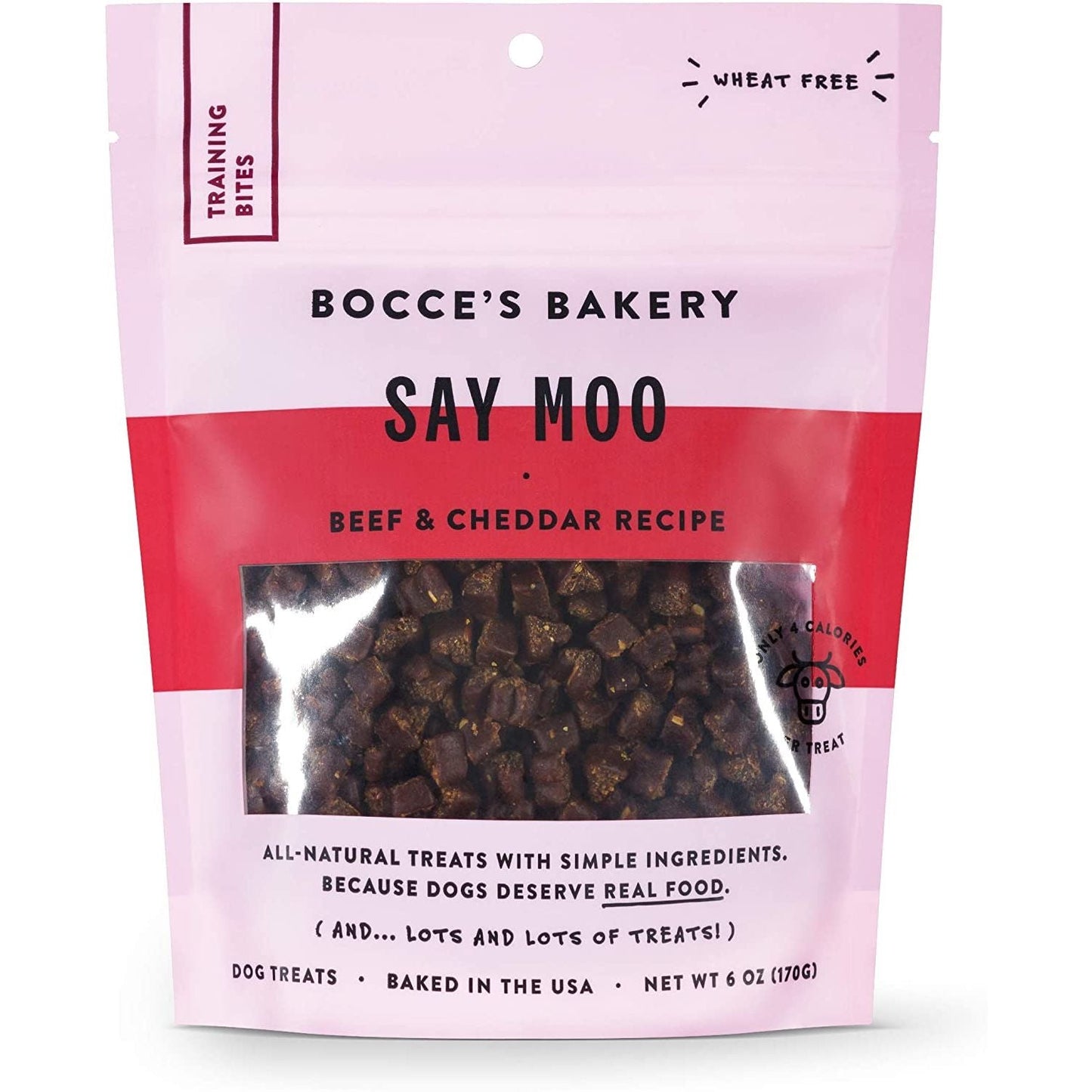Bocce's Bakery Say Moo Beef & Cheddar Training Treats — 6 oz