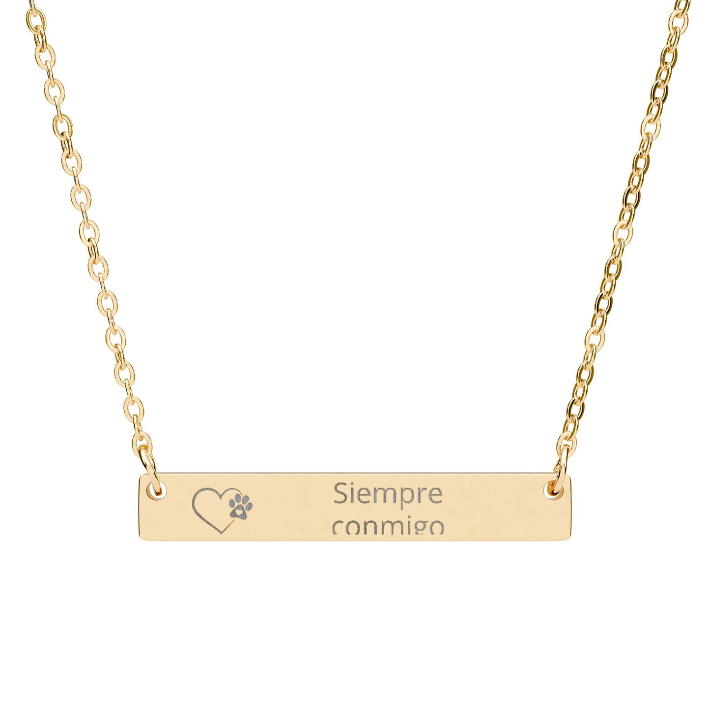 Engravable Horizontal Bar Necklace — Personalized Name/Message Pendant