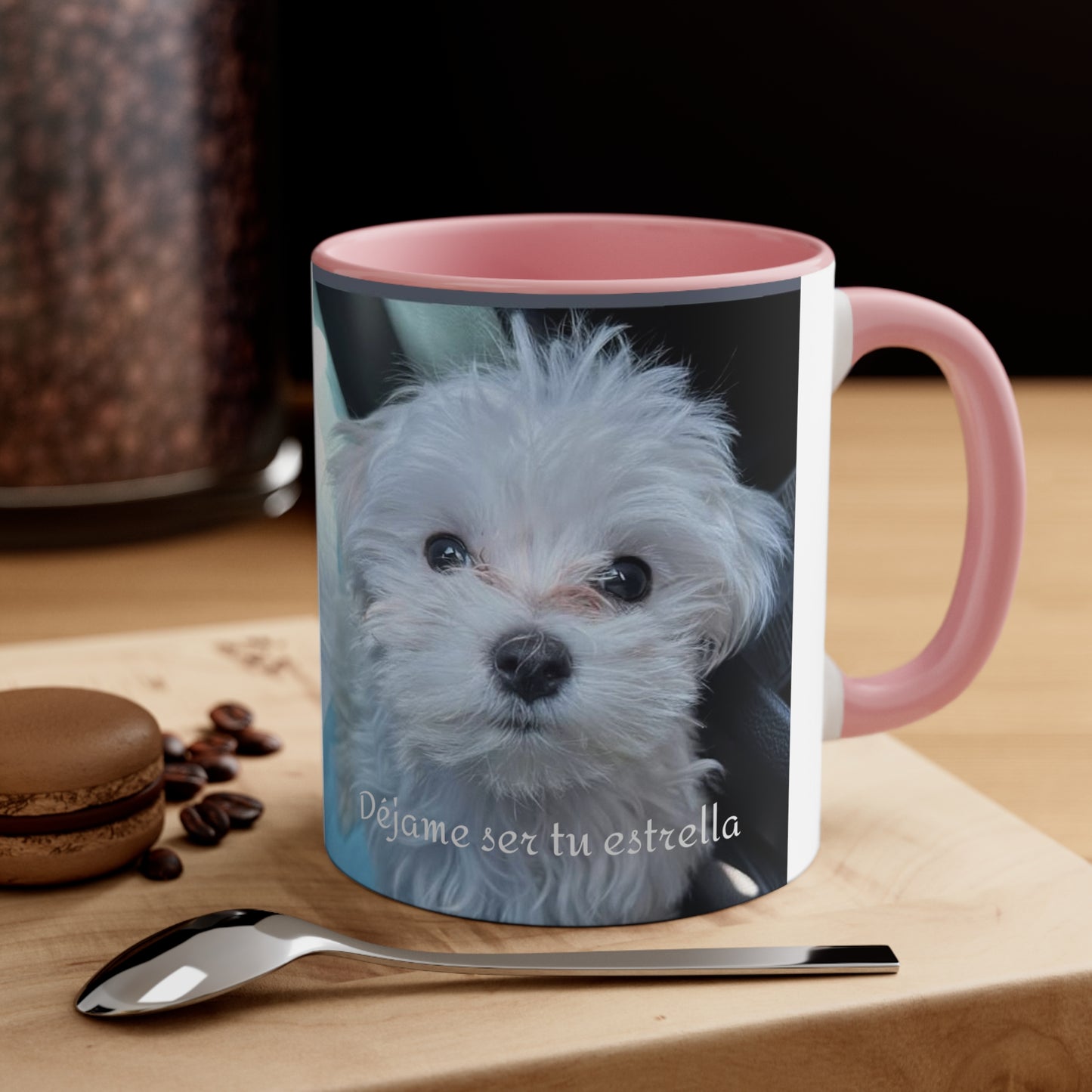 Déjame ser tu estrella - Taza de 11 oz - Perrito blanco