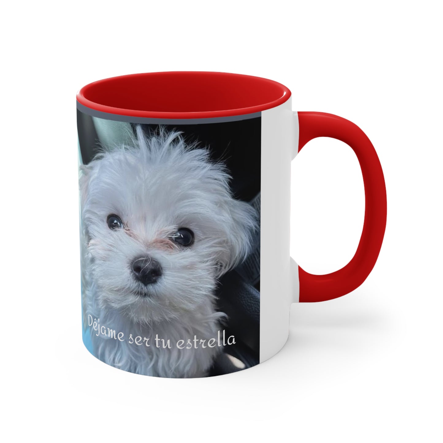 Déjame ser tu estrella - Taza de 11 oz - Perrito blanco