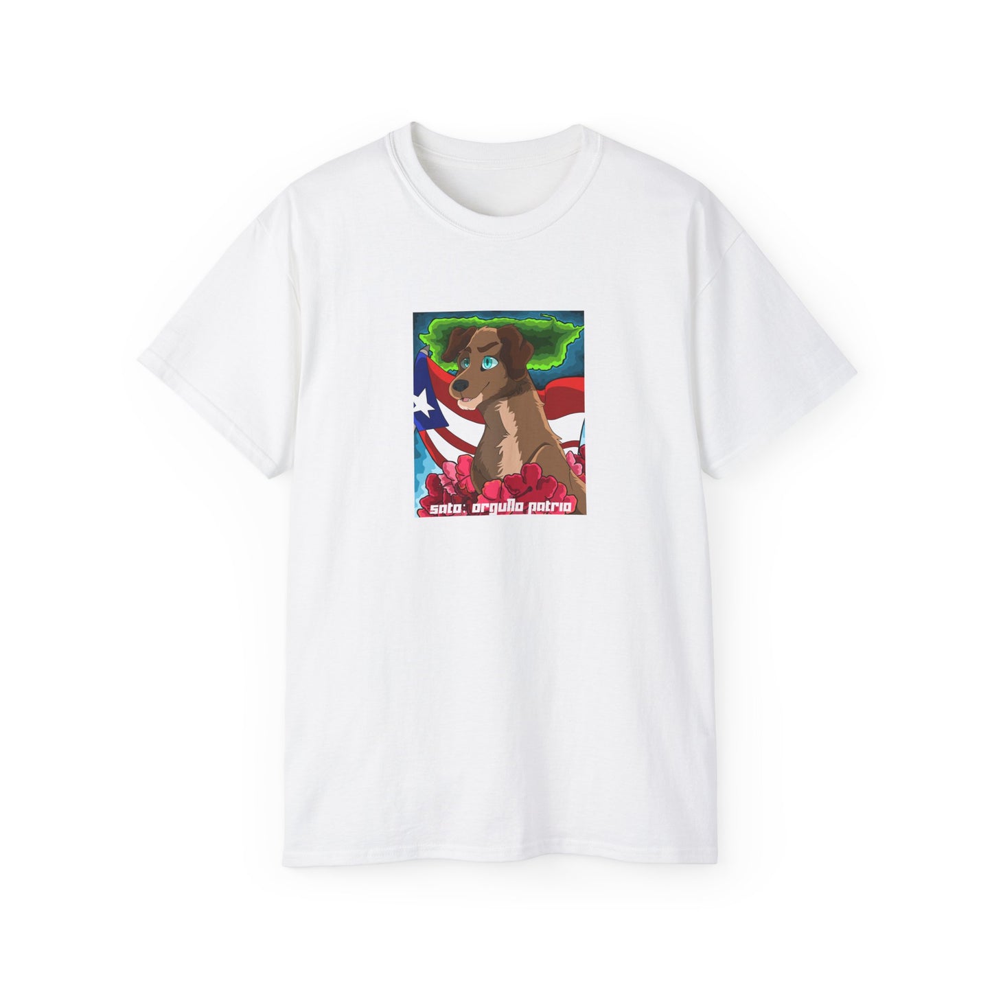 Manga - Unisex T-Shirt - Perro y bandera