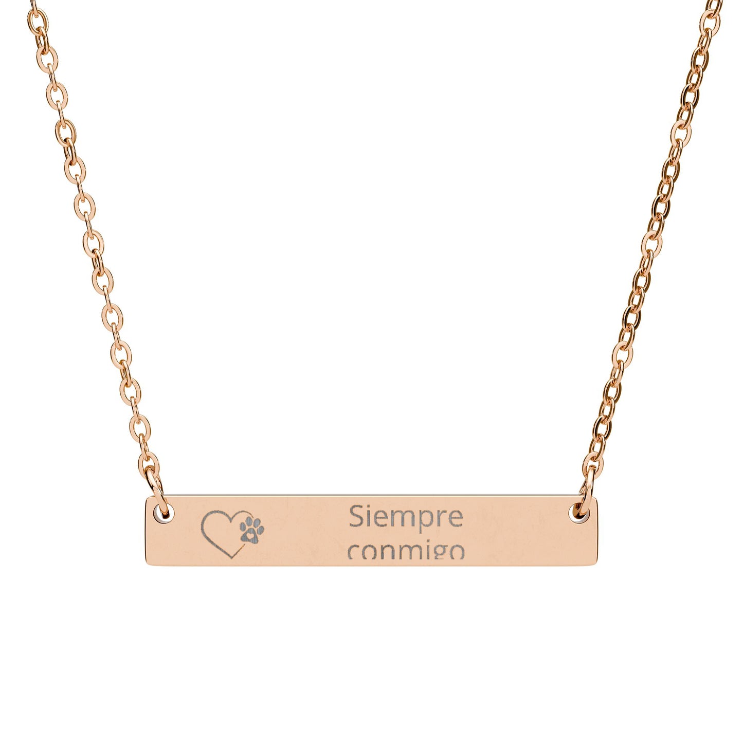 Engravable Horizontal Bar Necklace — Personalized Name/Message Pendant
