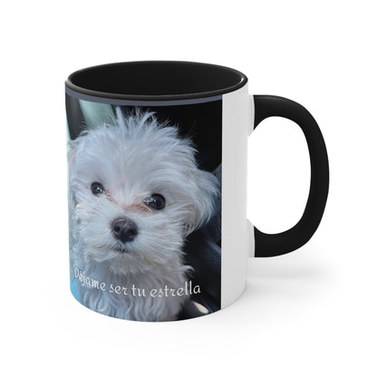 Déjame ser tu estrella - Taza de 11 oz - Perrito blanco