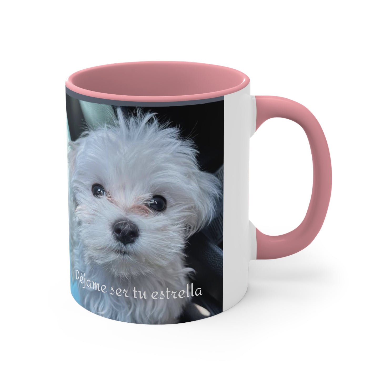 Déjame ser tu estrella - Taza de 11 oz - Perrito blanco