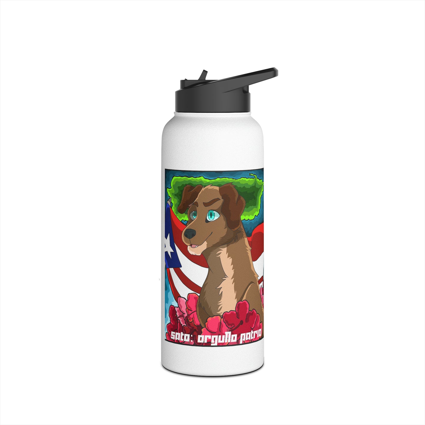 Manga - Botella de Stainless Steel - Perro y Bandera