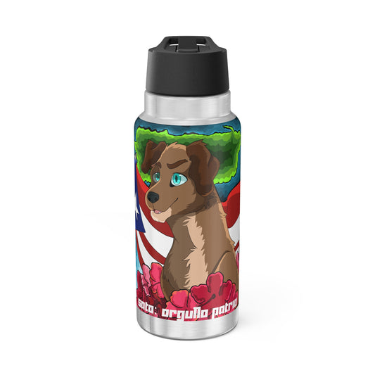 Manga - Tumbler de 32oz - Perro con bandera