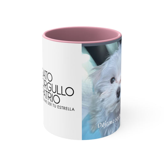 Déjame ser tu estrella - Taza de 11 oz - Perrito blanco