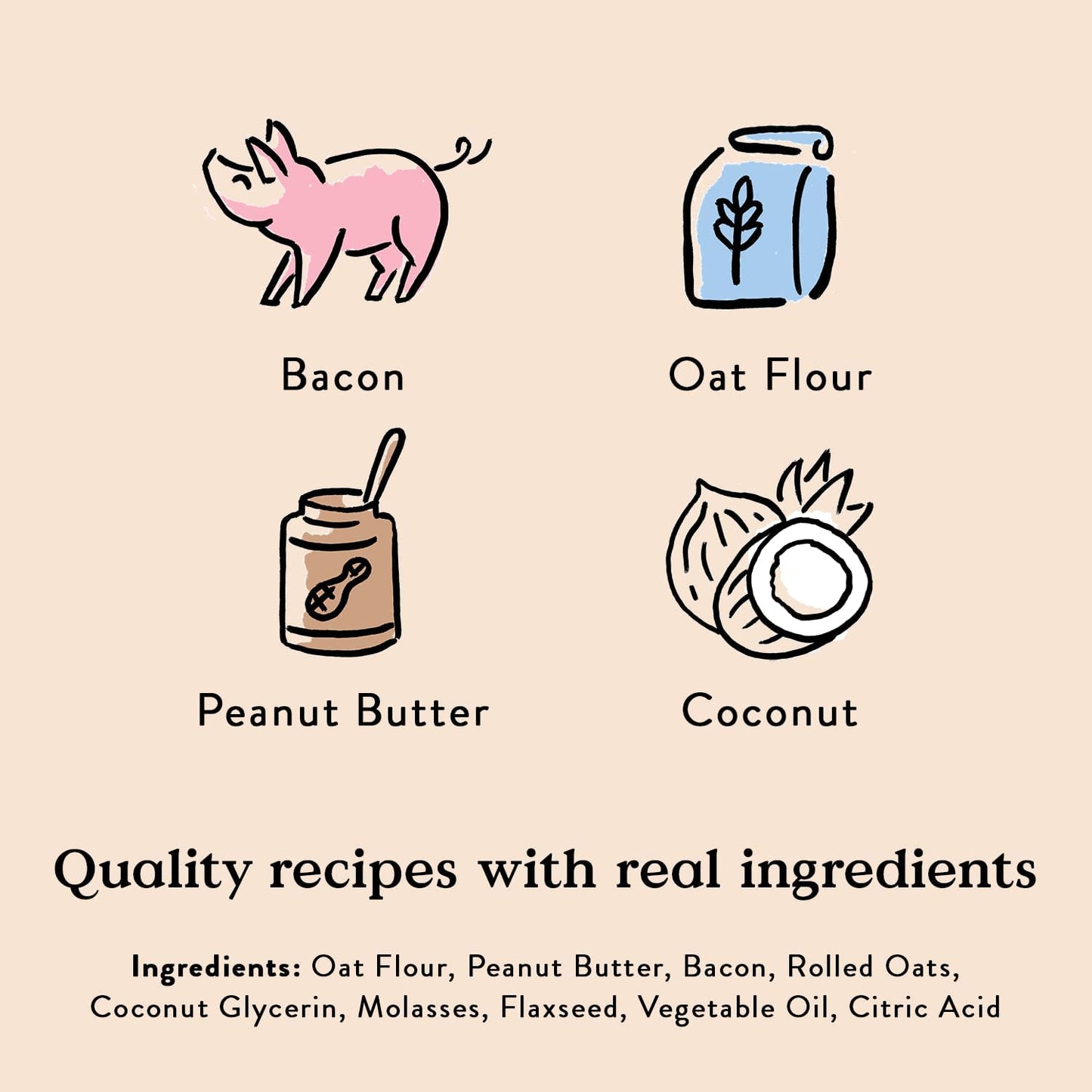 Bocce's Bakery Bac'N Nutty Soft-Baked PB & Bacon Dog Treats — 6 oz