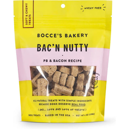 Bocce's Bakery Bac'N Nutty Soft-Baked PB & Bacon Dog Treats — 6 oz