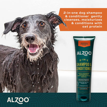 ALZOO 2-in-1 Nourishing Shampoo & Conditioner for Dogs — 8 oz