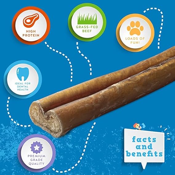 Jack & Pup 12" Thick Bully Sticks for Dogs — 3 Pack