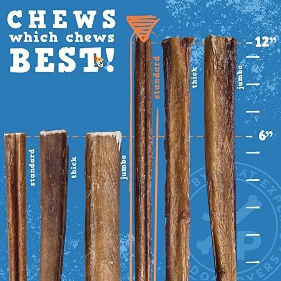 Jack & Pup 12" Thick Bully Sticks for Dogs — 3 Pack