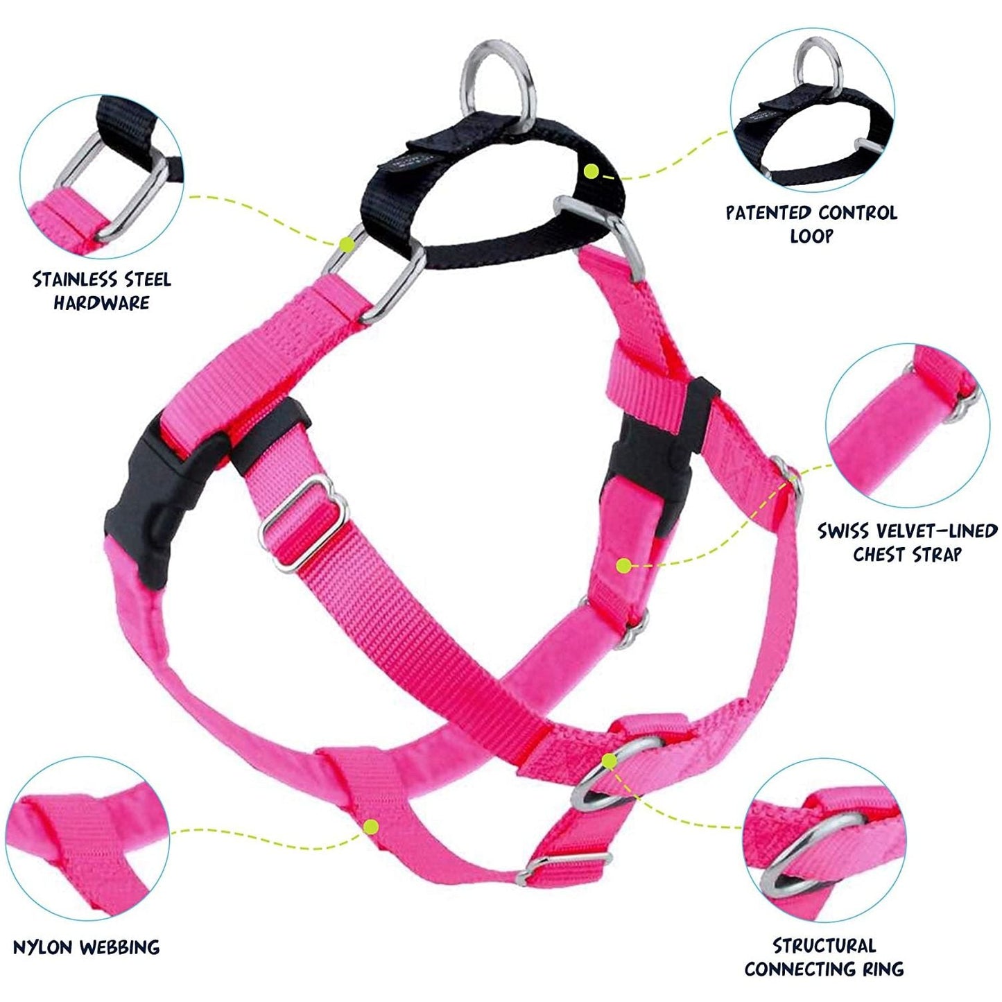 Freedom No-Pull Dog Harness — Hot Pink
