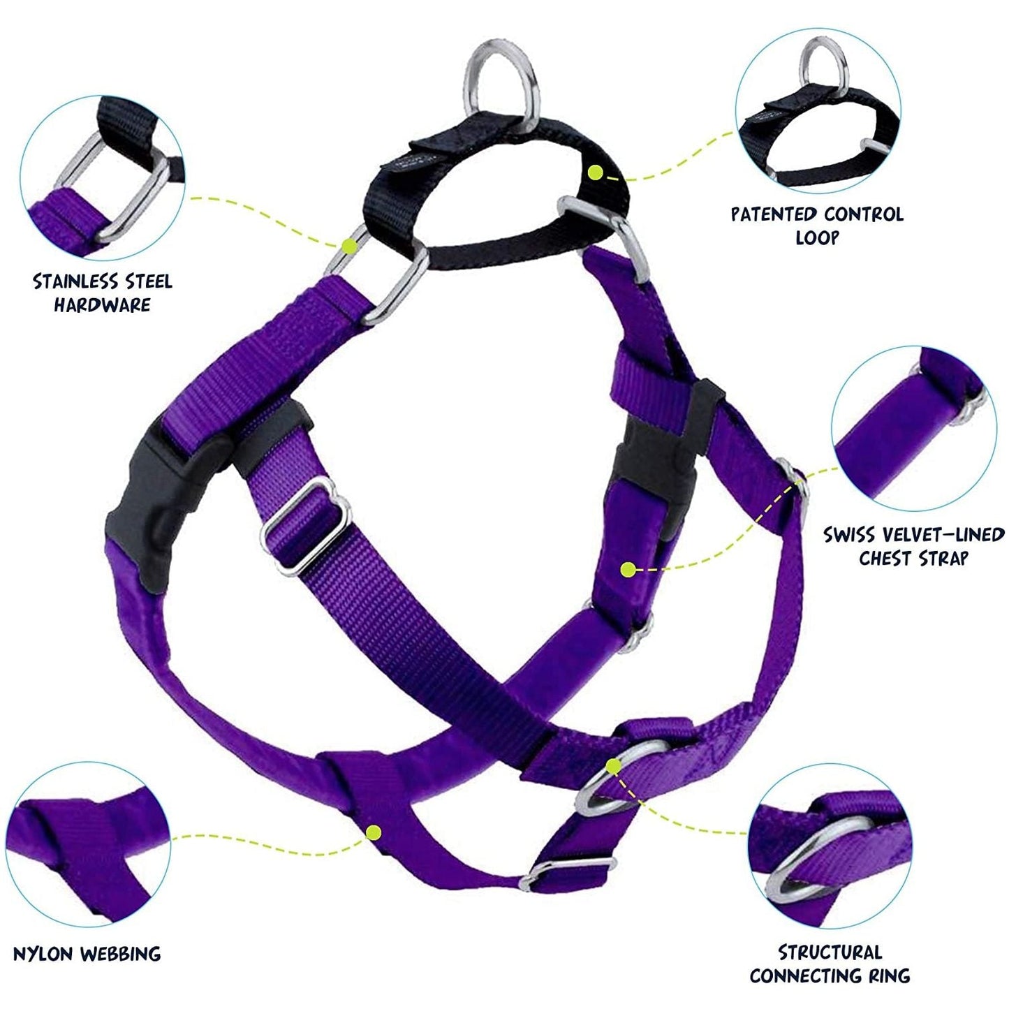 Freedom No-Pull Dog Harness — Purple